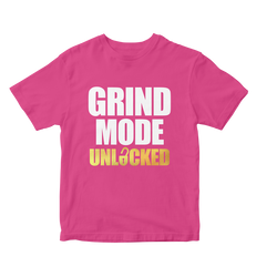 Grind Mode Unlocked Pink Shirt (White and Gold)